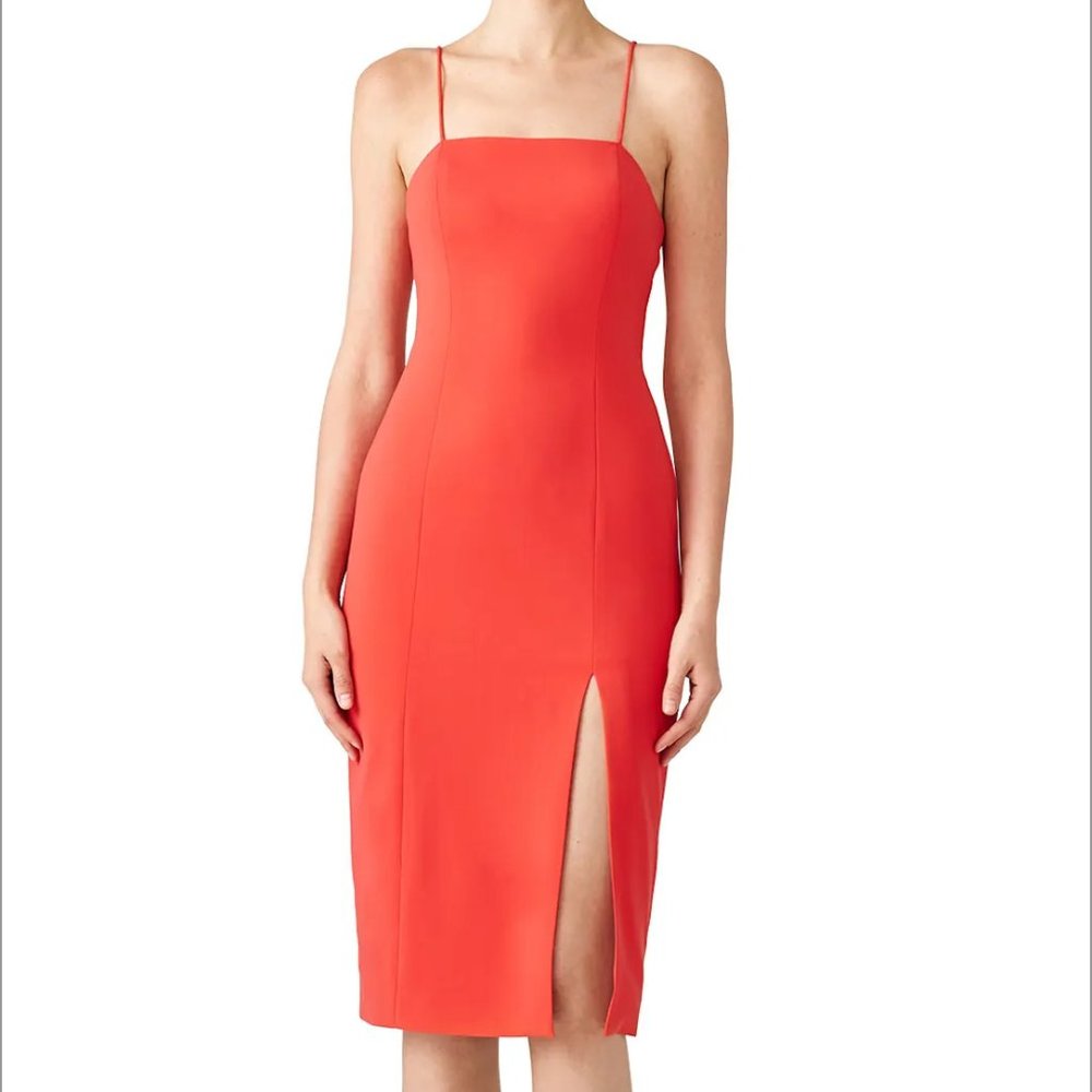 JAY GODFREY Skyler Sheath Red Dress Lace Up Back Size 12
